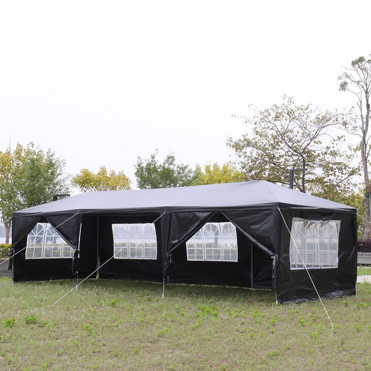 Black 10'x30' Outdoor Party Tent with 8 Removable Sidewalls Y1924