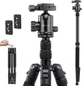 Black Aluminum Compact Travel Tripod D451656
