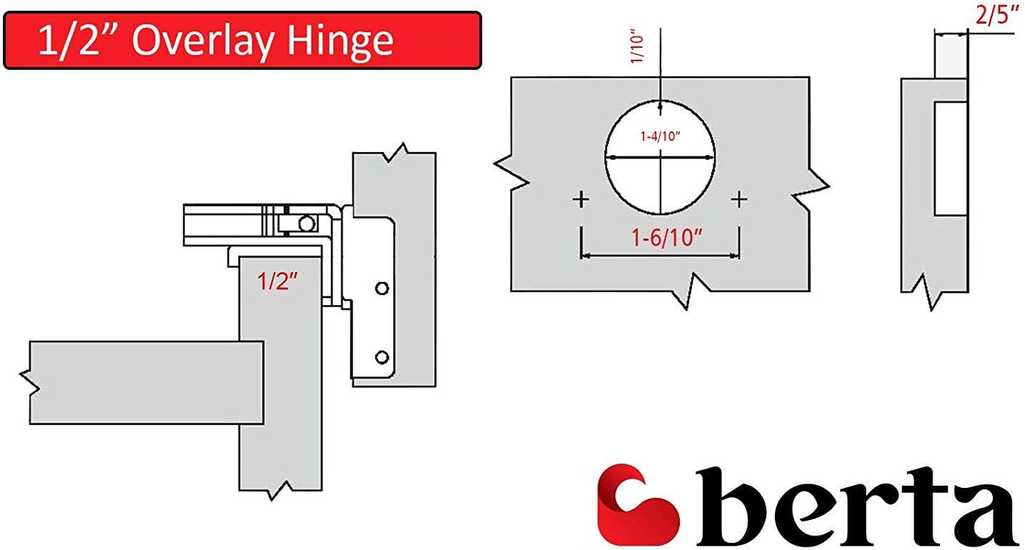 30 Pieces 1/2 inch Overlay Soft Closing Concealed Kitchen Cabinet Door Hinges with Screws Q92363