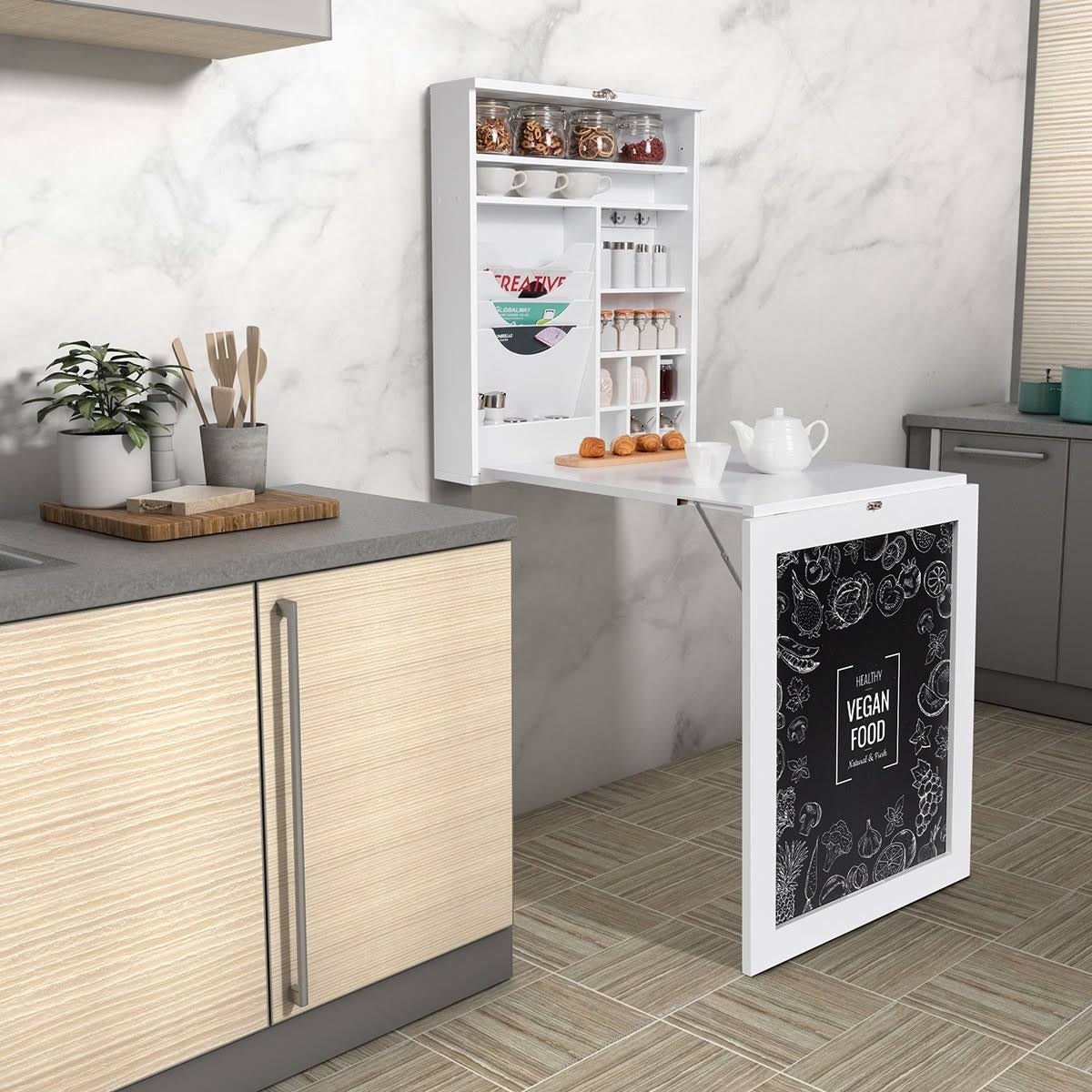 White MDF Wall Mounted Folding Table A811106