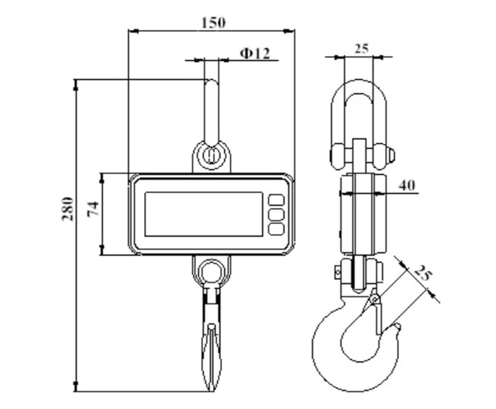 1000kg Hanging Scale with Remote Control V584