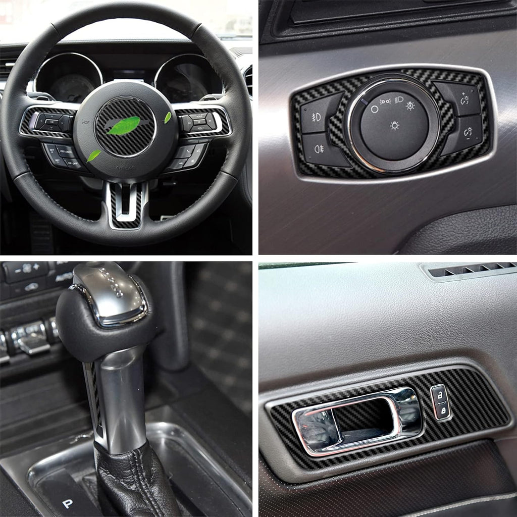 Carbon Fiber Center Console Vinyl Wrap Stickers Pack of 2 R480