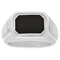 Mens Stainless Steel Black Reversible Fashion Ring B96096