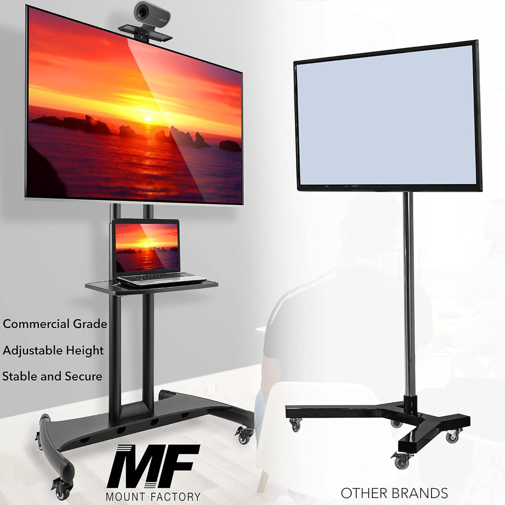 Rolling TV Cart Mobile TV Stand for 40-65 inch Flat Screen T712