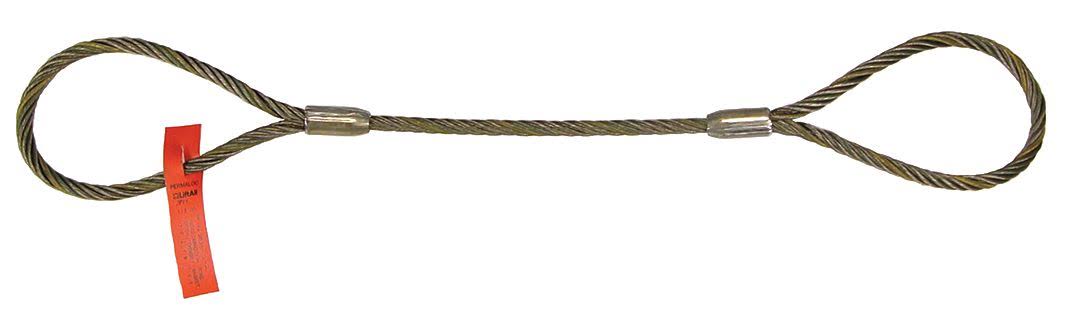 Wire Rope Sling, 19ft L, Vert Cap 19600 lb Z642