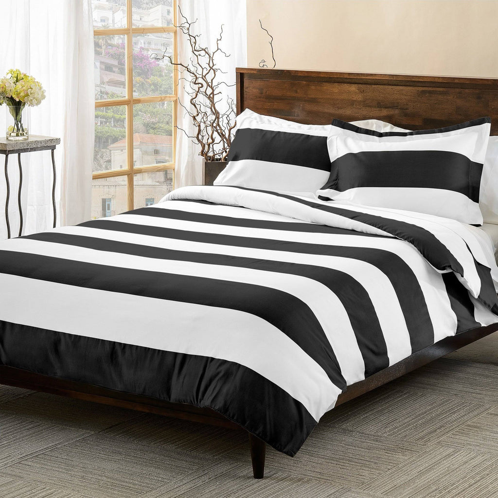 600 Thread Count Cotton Blend Duvet Cover Set (Twin - Black) Z619290