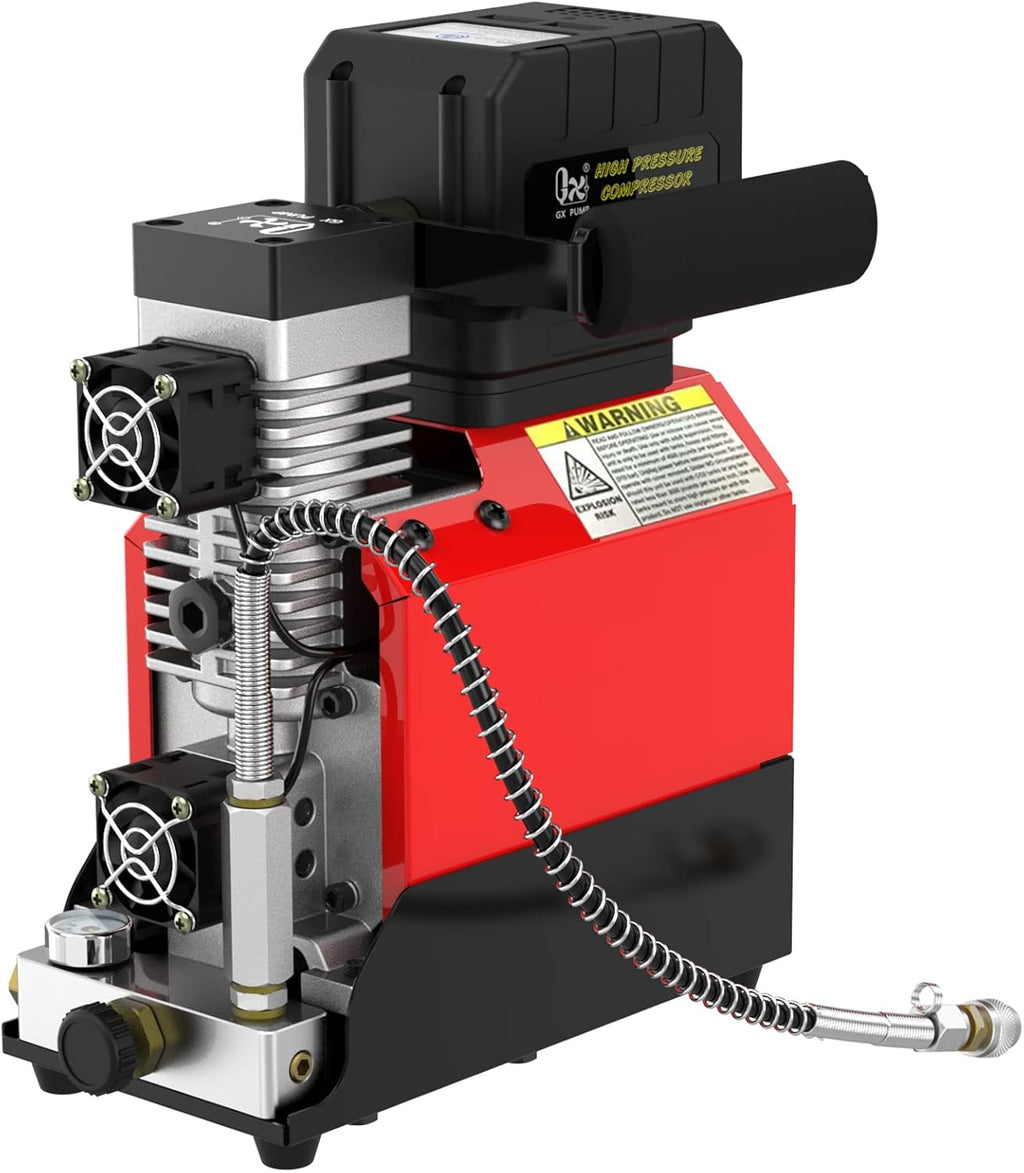 Portable 18V Cordless PCP Air Compressor, 4500Psi/300Bar, Oil-Free A126