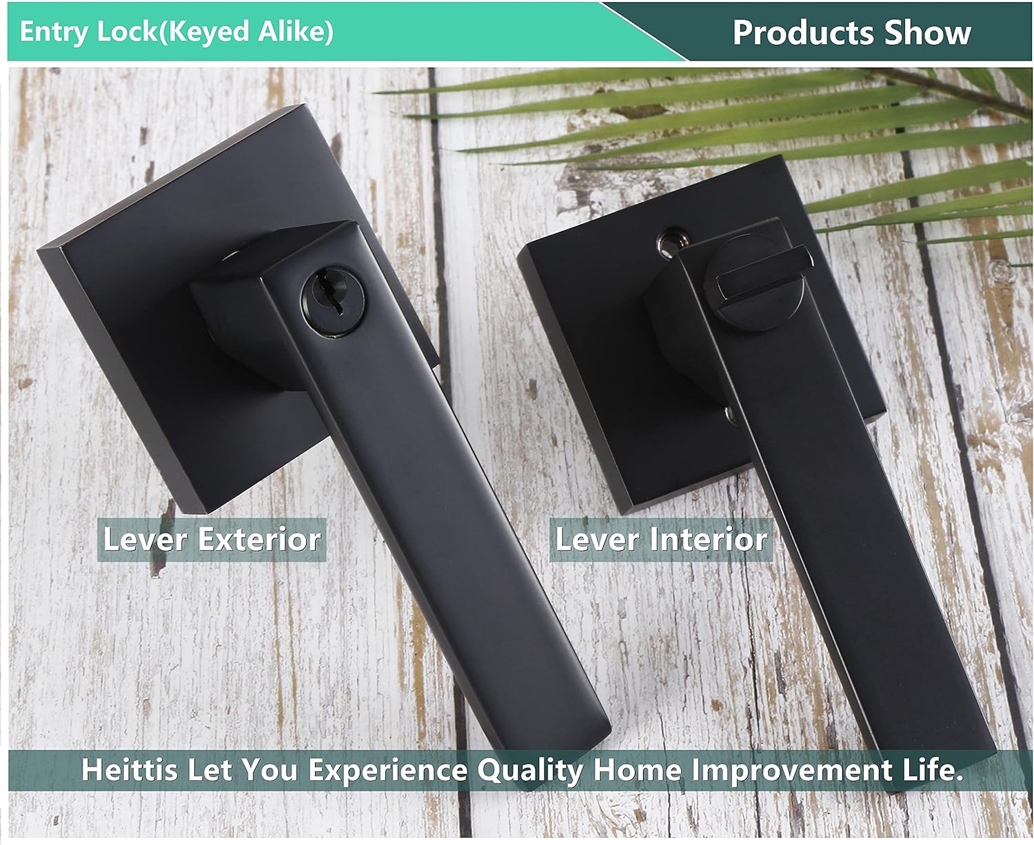4 Pack Matte Black Euro Style Door Leversets with Keys U4898