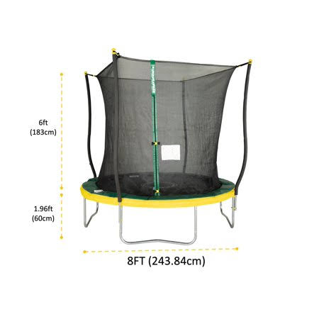 Green/Yellow Trampoline with Safety Enclosure C54043