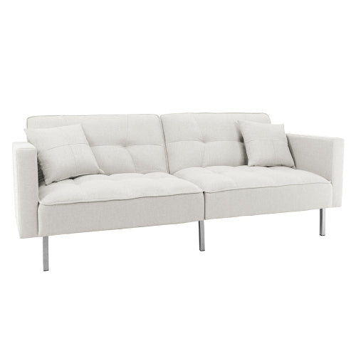 Linen Upholstered Convertible Futon Sofa Bed V267093