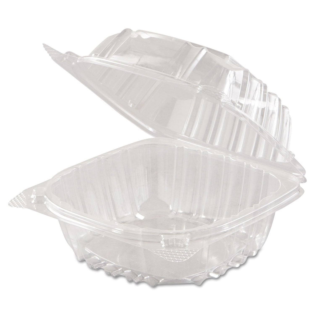 Clear Hinged-Lid Plastic Containers, 500/Carton H8356