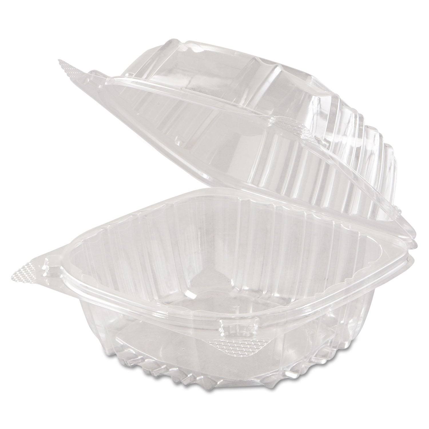 Clear Hinged-Lid Plastic Containers, 500/Carton H8356