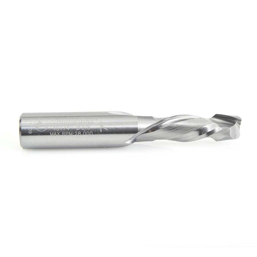 Solid Carbide Compression Spiral 3/8 Dia x 1 inch x 1/2 Shank L95308