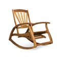 Teak Finish Acacia Rocking Chair with Footrest U3540