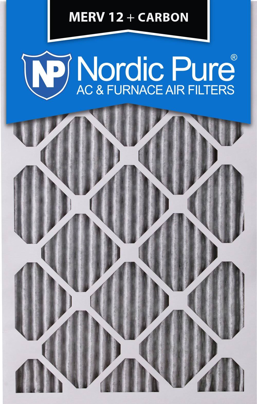 12x18x1 MERV 12 Pleated Carbon Air Filters 6 Pack C892