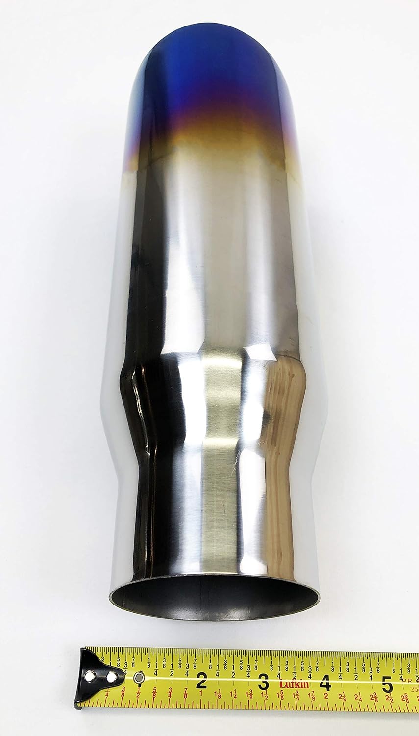Exhaust Tip 4.00" OD 3.00" ID 12.00" Long Double Wall Stainless Blue Flame Pack of 2 X392675