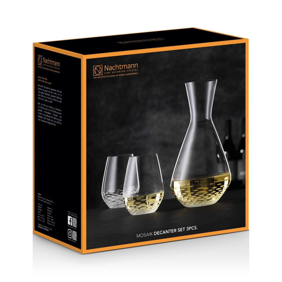Carafe Set 3 Pcs Crystal Glass Clear K318330