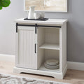 Grey Wash Sliding Slat Door Storage Cabinet I373197